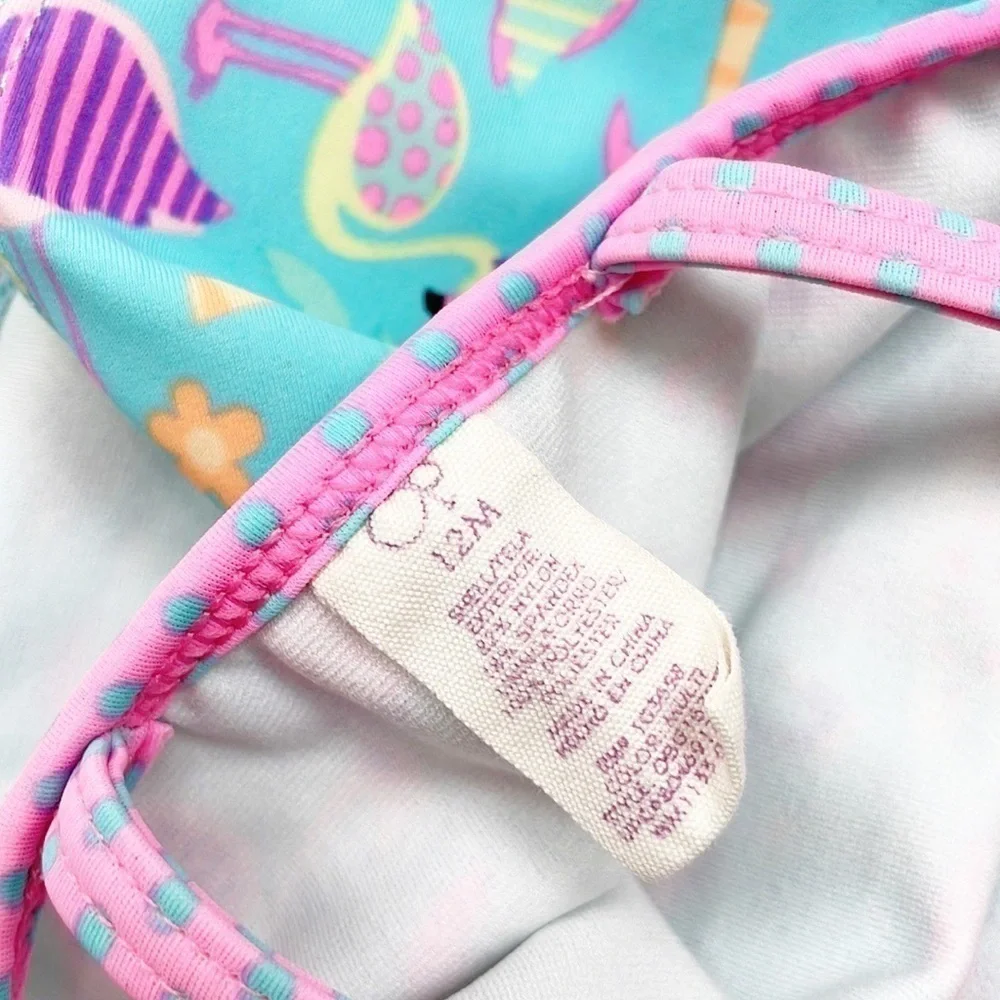 OP flamingo print baby swim top